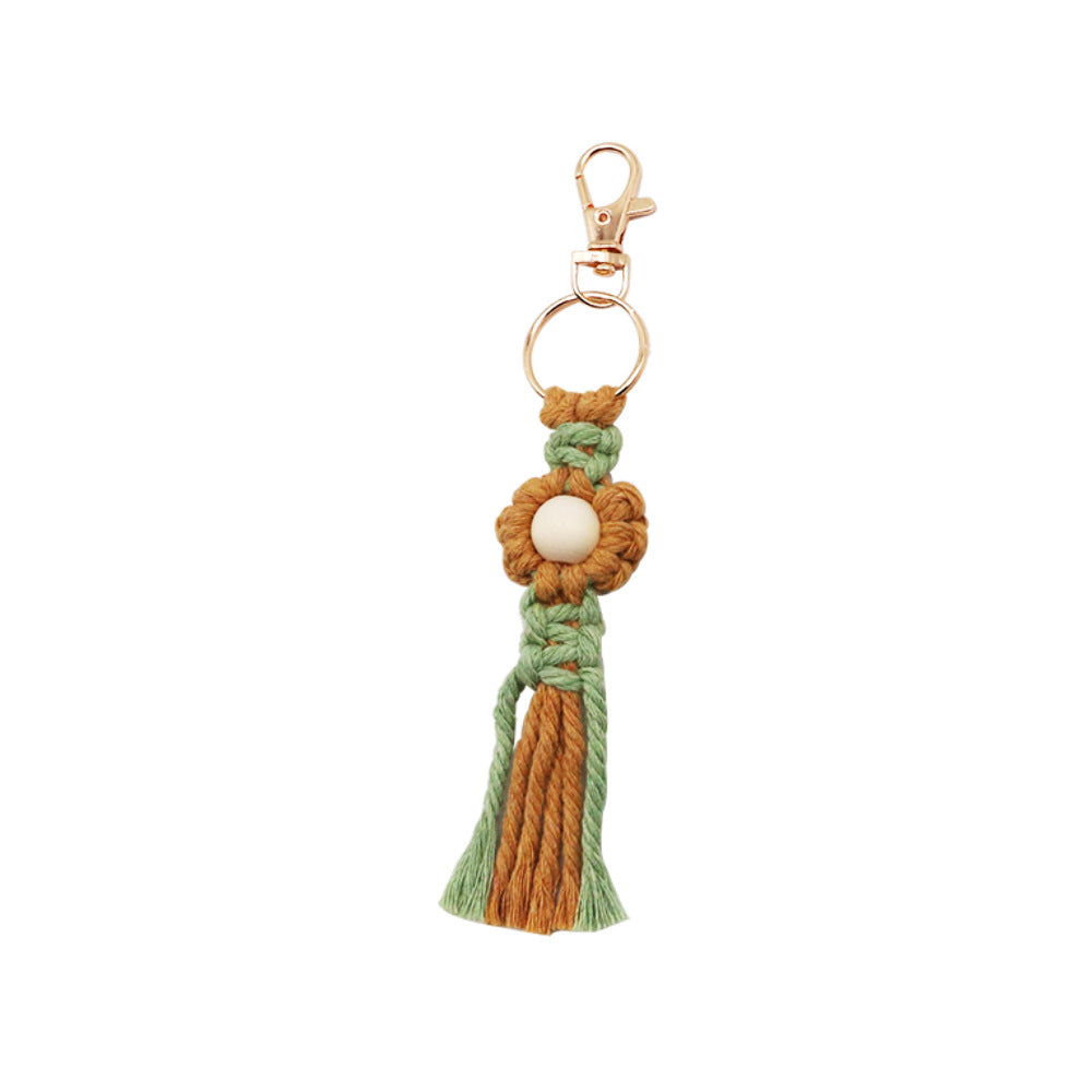 Wholesale Creative Flower Cotton Rope Hand Woven Keychains